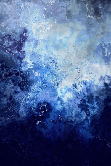 Peinture intitulée "shades of blue (abs…" par Jasmin Ariane Tan, Œuvre d'art originale, Aquarelle
