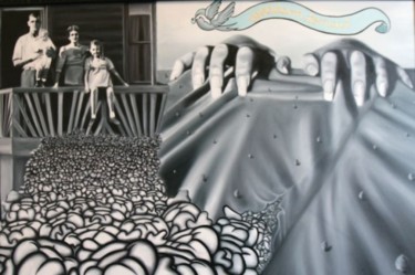 Peinture intitulée "Handscape" par Karin French, Œuvre d'art originale