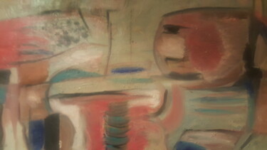 제목이 "dialogues"인 미술작품 Virginia Tansu로, 원작, 기름 나무 들것 프레임에 장착됨