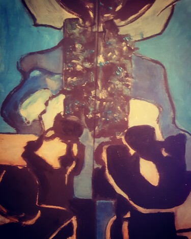 제목이 "LA COLONNE"인 미술작품 Virginia Tansu로, 원작, 아크릴 나무 들것 프레임에 장착됨