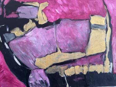 Ζωγραφική με τίτλο "crevasse" από Virginia Tansu, Αυθεντικά έργα τέχνης, Ακρυλικό Τοποθετήθηκε στο Ξύλινο φορείο σκελετό