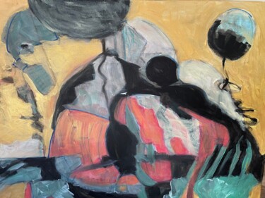 Pintura intitulada "les ballons noirs" por Virginia Tansu, Obras de arte originais, Acrílico
