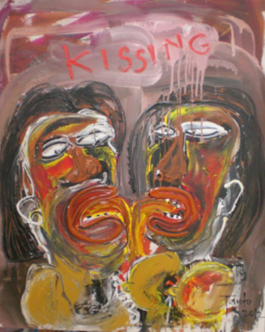 Painting titled "Kissing" by Tanto, Original Artwork, Acrylic