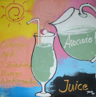Painting titled "Avocado juice" by Tanto Sutianto, Original Artwork, Oil