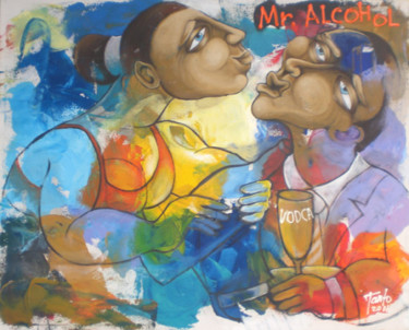 Painting titled "Mr. Alcohol" by Tanto Sutianto, Original Artwork