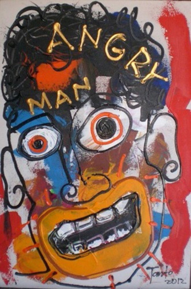 Painting titled "Anggry man" by Tanto Sutianto, Original Artwork