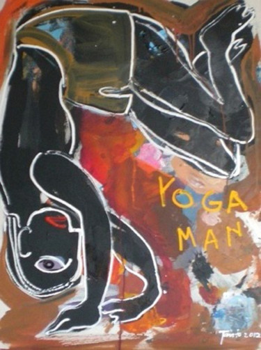 Painting titled "Yoga man" by Tanto Sutianto, Original Artwork