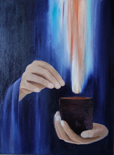 Картина под названием "The Magician" - Tanya Cooper, Подлинное произведение искусства, Масло
