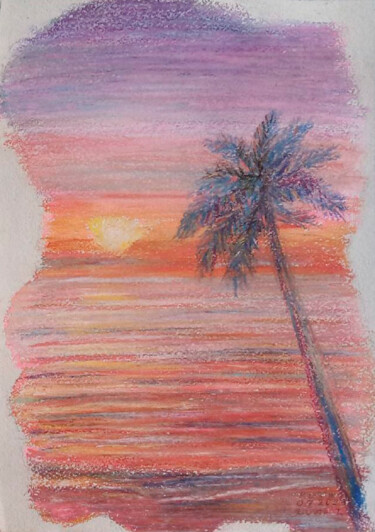 Zeichnungen mit dem Titel "Oceanic evening. ri…" von Tanya Dolya, Original-Kunstwerk, Pastell