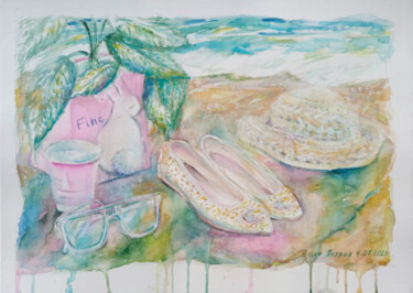 Schilderij getiteld "Pink dreams about……" door Tanya Dolya, Origineel Kunstwerk, Aquarel