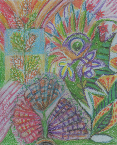 Malarstwo zatytułowany „Flora in the style…” autorstwa Tanya Dolya, Oryginalna praca, Pastel