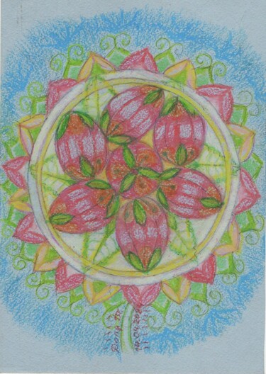 Painting titled "Easter flower stran…" by Tanya Dolya, Original Artwork, Pastel