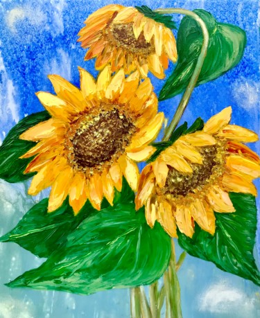 Painting titled "Picture of yellow s…" by Tanya Dulac, Original Artwork, Oil