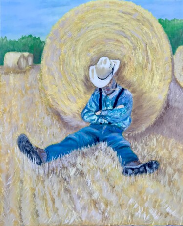 Peinture intitulée "Фермер на отдыхе" par Tanya Dulac, Œuvre d'art originale, Huile