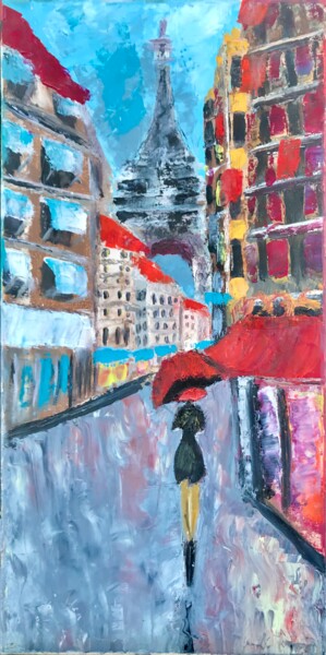 Painting titled "Art City oil" by Tanya Dulac, Original Artwork, Oil