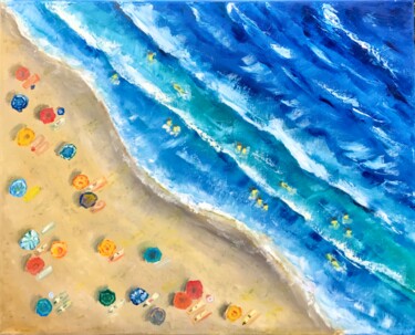 Painting titled "picture sea , beach…" by Tanya Dulac, Original Artwork, Oil