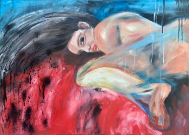Картина под названием "Art oil outcropping…" - Tanya Dulac, Подлинное произведение искусства, Масло Установлен на Деревянная…