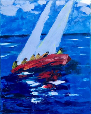 Schilderij getiteld "marine painting , s…" door Tanya Dulac, Origineel Kunstwerk, Olie