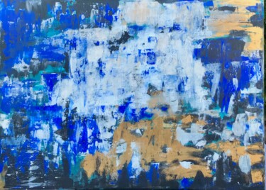 Картина под названием "Синяя абстракция" - Tanya Dulac, Подлинное произведение искусства, Акрил