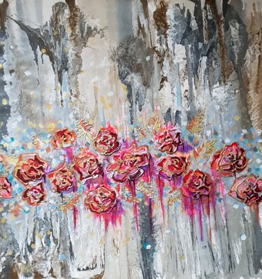 Peinture intitulée "ROSE PAINTING" par Tanya Efe, Œuvre d'art originale, Acrylique