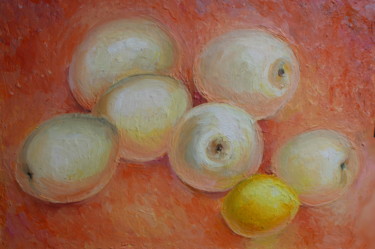 Painting titled "Pears" by Tanya Firn, Original Artwork, Oil
