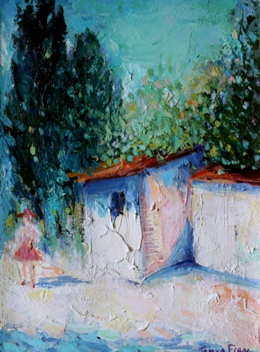 Painting titled "Maisonnette en Prov…" by Tanya Firn, Original Artwork, Oil