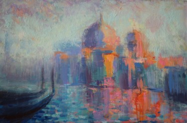 Painting titled "Sunrise in Venice" by Tanya Firn, Original Artwork, Acrylic