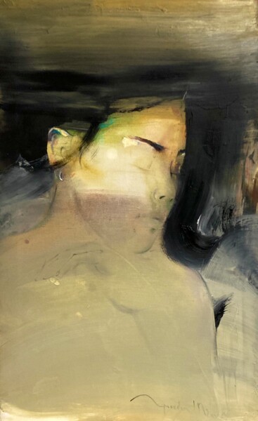 제목이 "Sleeping"인 미술작품 Tanya Grinevich로, 원작, 기름 나무 들것 프레임에 장착됨