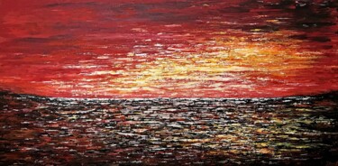 Painting titled "Affinity Sunset" by Tanya Hansen (TanyaSunart), Original Artwork, Acrylic