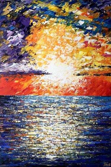 Peinture intitulée "Distant Sun" par Tanya Hansen (TanyaSunart), Œuvre d'art originale, Acrylique