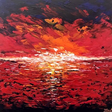 Peinture intitulée "Fiji Red Night" par Tanya Hansen (TanyaSunart), Œuvre d'art originale, Acrylique