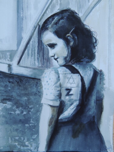 Картина под названием "Sara. Spring wind.…" - Tanya Kutsenko, Подлинное произведение искусства, Акварель
