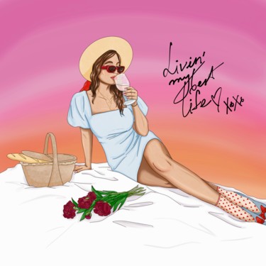 Enjoying sunset Digital Arts titled "Enjoying sunset" by Tatyana Bogdanova, Original Art, Digital Painting