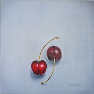 Peinture intitulée "Two cherries" par Tanya Shark, Œuvre d'art originale, Huile