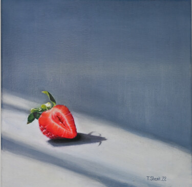 Schilderij getiteld "Strawberry" door Tanya Shark, Origineel Kunstwerk, Olie