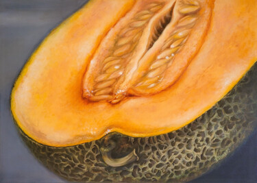 Painting titled "Melon" by Tanya Shark, Original Artwork, Oil
