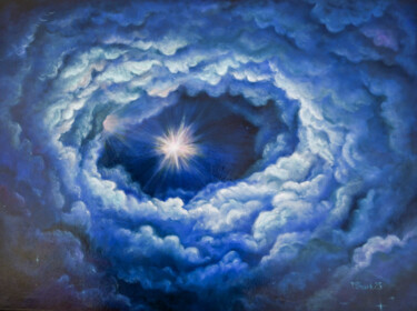 Painting titled "Star in the Clouds" by Tanya Shark, Original Artwork, Oil