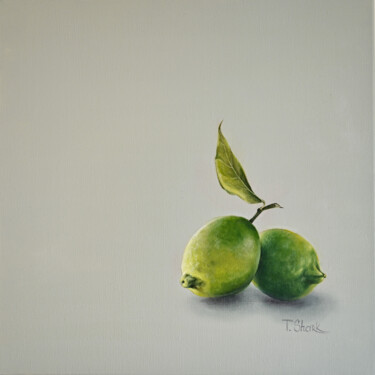 Painting titled "lemons" by Tanya Shark, Original Artwork, Oil