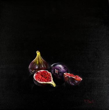 Painting titled "Figs" by Tanya Shark, Original Artwork, Oil