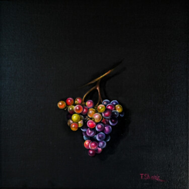 Malerei mit dem Titel "Bunch of grapes" von Tanya Shark, Original-Kunstwerk, Öl