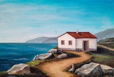 "Seascape #10" başlıklı Tablo Tanya Shark tarafından, Orijinal sanat, Petrol