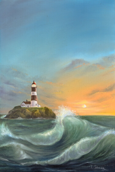 Peinture intitulée "Seascape #9" par Tanya Shark, Œuvre d'art originale, Huile