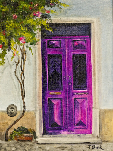 Malerei mit dem Titel "Дверь#1" von Tanya Shark, Original-Kunstwerk, Öl