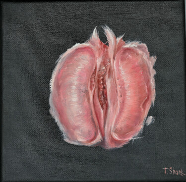 Painting titled "Grapefruit mini" by Tanya Shark, Original Artwork, Oil