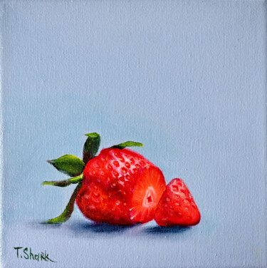 Schilderij getiteld "Strawberry mini" door Tanya Shark, Origineel Kunstwerk, Olie