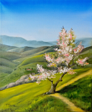 Painting titled "Landscape #17" by Tanya Shark, Original Artwork, Oil