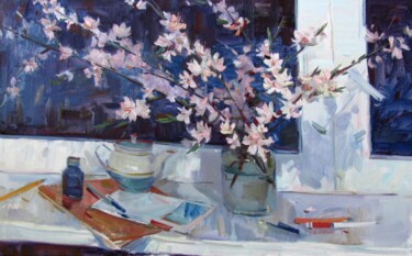 Картина под названием "Spring poetry" - Tanya Shendrik, Подлинное произведение искусства, Масло Установлен на Деревянная пан…