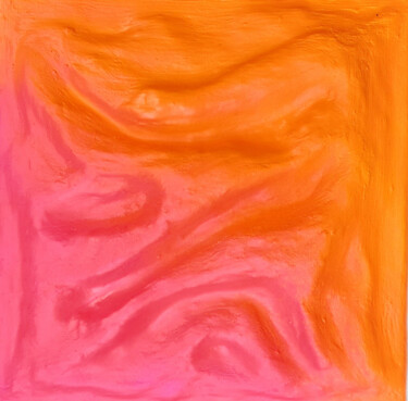 Scultura intitolato "Orange Pink Combo" da Tanya Silva, Opera d'arte originale, Gesso Montato su Telaio per barella in legno