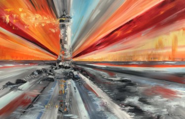 Schilderij getiteld "Lighthouse OIL 90*1…" door Tanya Stefanovich, Origineel Kunstwerk, Olie