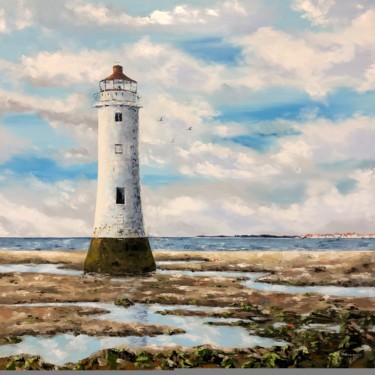 Pintura intitulada "Liverpool Lighthouse" por Tanya Stefanovich, Obras de arte originais, Óleo